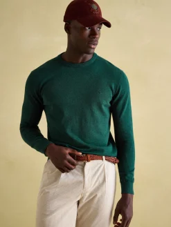 Jarvis Dark Green Crew Neck Knitted Jumper<Joules New