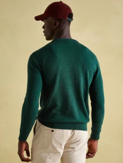 Jarvis Dark Green Crew Neck Knitted Jumper<Joules New