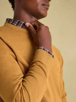 Jarvis Dark Yellow Crew Neck Knitted Jumper<Joules Hot