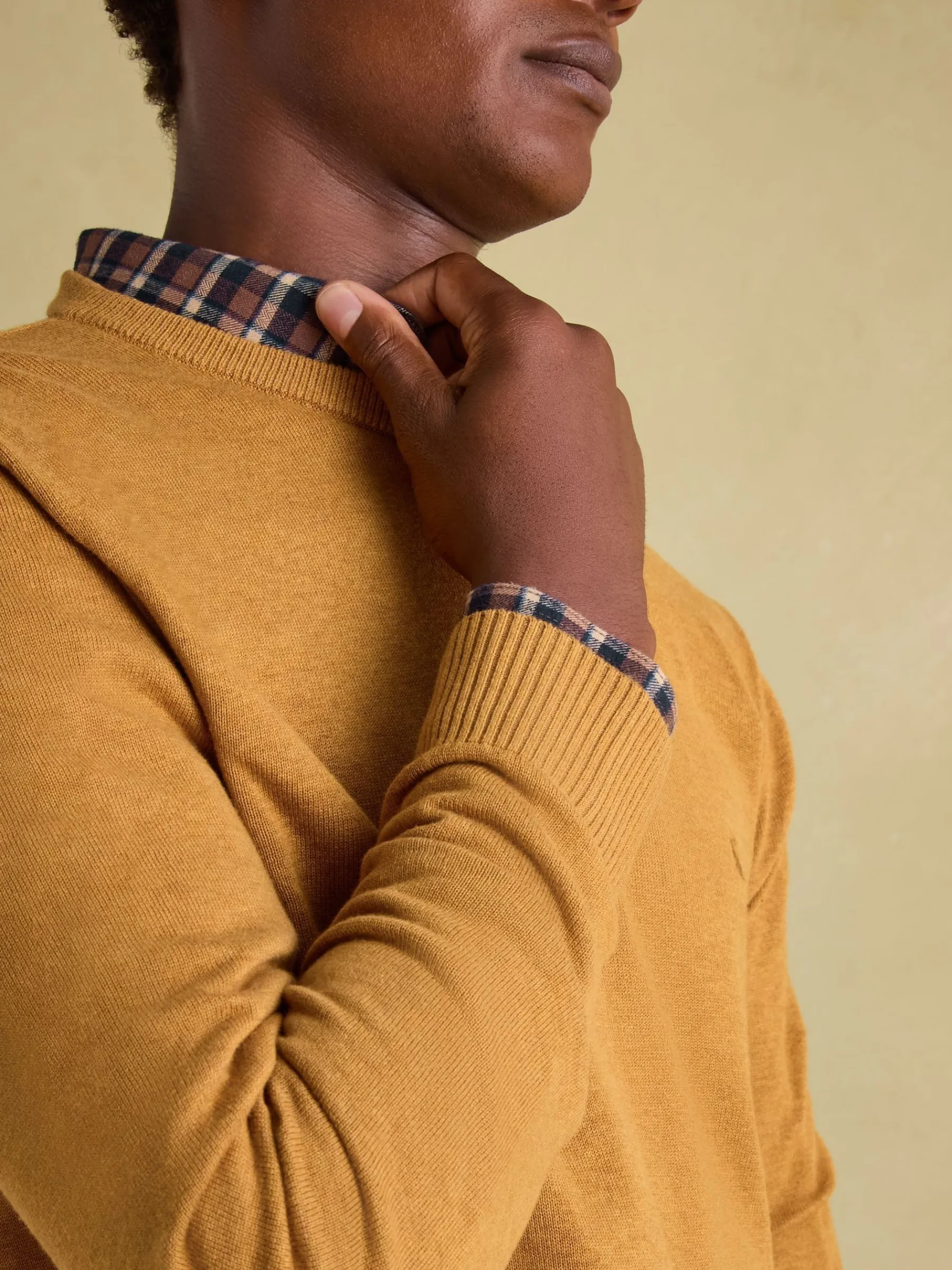 Jarvis Dark Yellow Crew Neck Knitted Jumper<Joules Hot