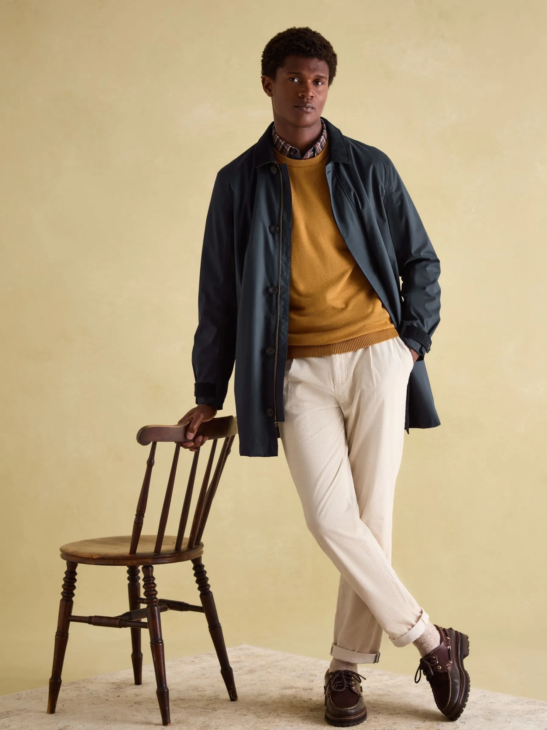 Jarvis Dark Yellow Crew Neck Knitted Jumper<Joules Hot