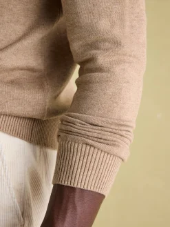 Jarvis Light Brown Crew Neck Knitted Jumper<Joules Online