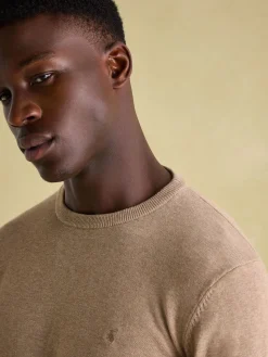 Jarvis Light Brown Crew Neck Knitted Jumper<Joules Online