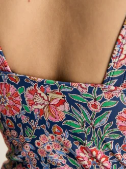 Jasmine Pink & Navy Tankini Top<Joules Hot