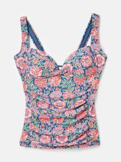 Jasmine Pink & Navy Tankini Top<Joules Hot