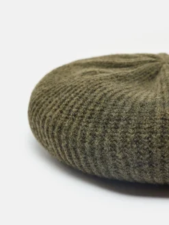 Joelle Khaki Green Knitted Beret<Joules Best