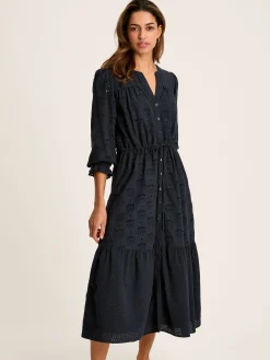 Juliana Navy Blue Broderie Dress<Joules Outlet