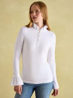 Kate Long Sleeve Frilled Neck Top<Joules Discount