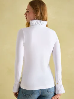 Kate Long Sleeve Frilled Neck Top<Joules Discount