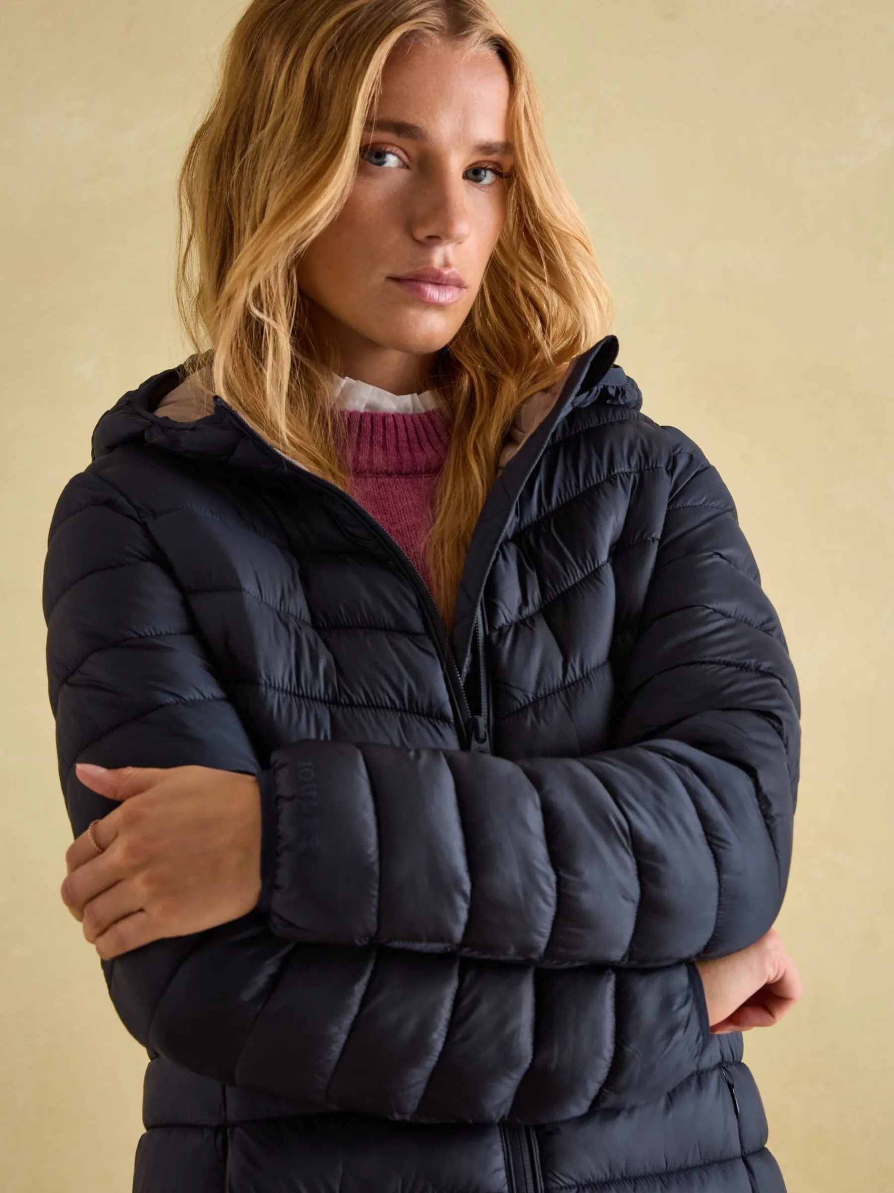 Kenley Showerproof Long Padded Coat with Hood<Joules