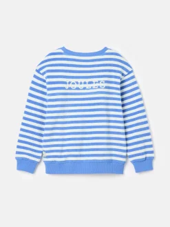 Kids' Ahoy There Crew Neck Towelling Sweatshirt<Joules Clearance