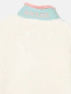 Kids' Always Cosy Cream Colourblock Quarter Zip Borg Fleece<Joules Online