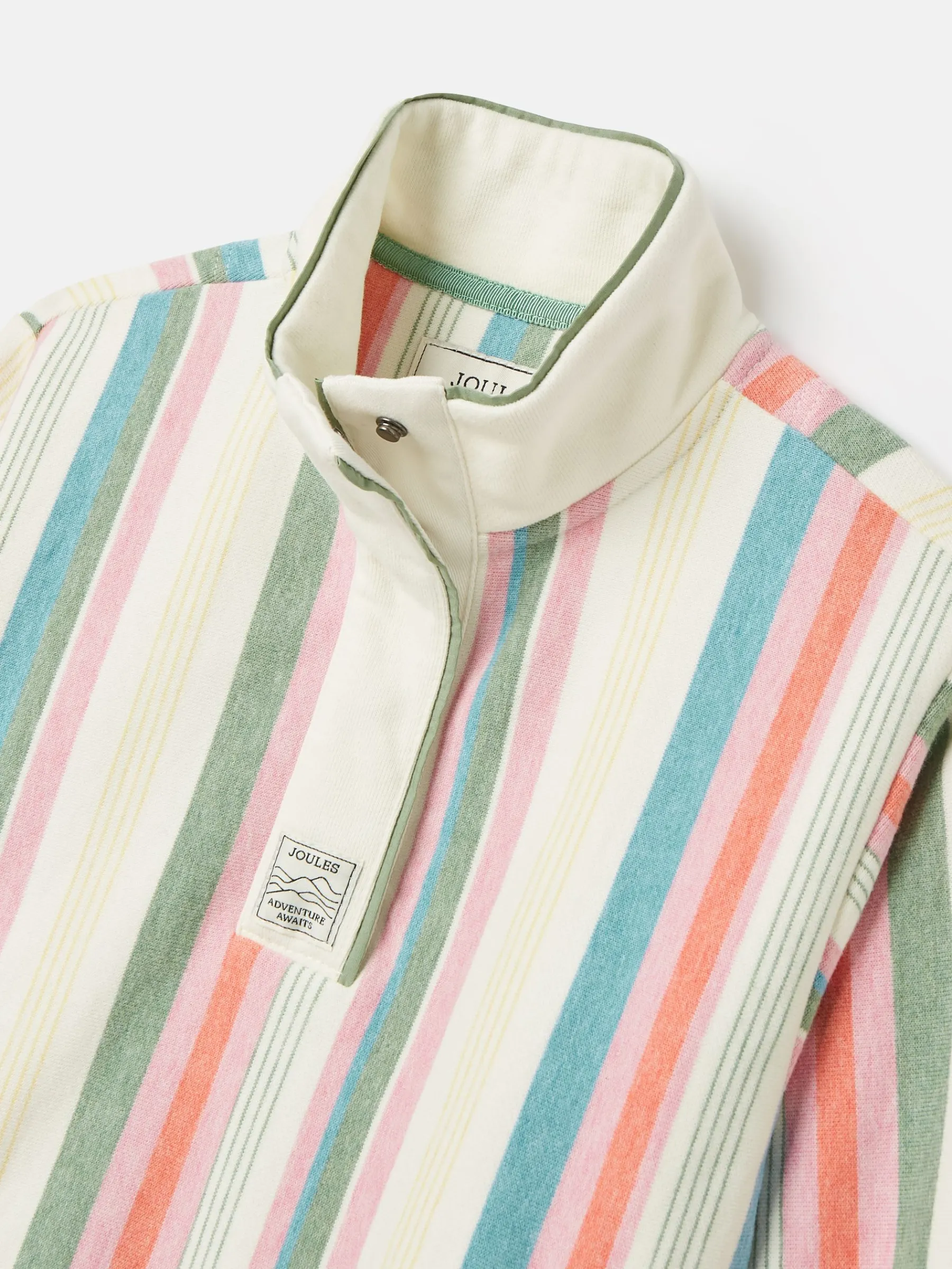 Kids' Burnham Multi Stripe Funnel Neck Sweatshirt<Joules New