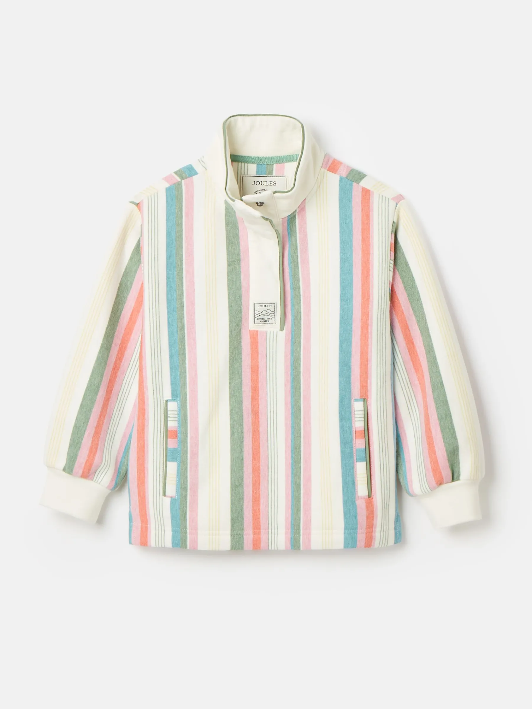 Kids' Burnham Multi Stripe Funnel Neck Sweatshirt<Joules New