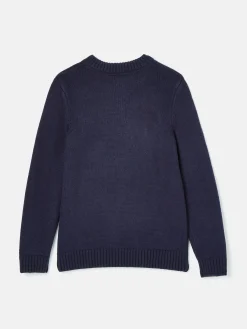 Kids' Cracking Navy Blue Intarsia Knitted Festive Jumper<Joules Hot