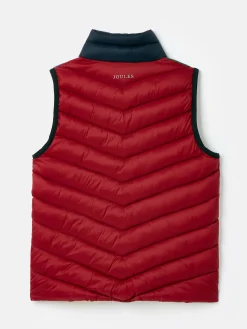 Kids' Crofton Blue & Green Hotchpotch Showerproof Quilted Gilet<Joules Hot