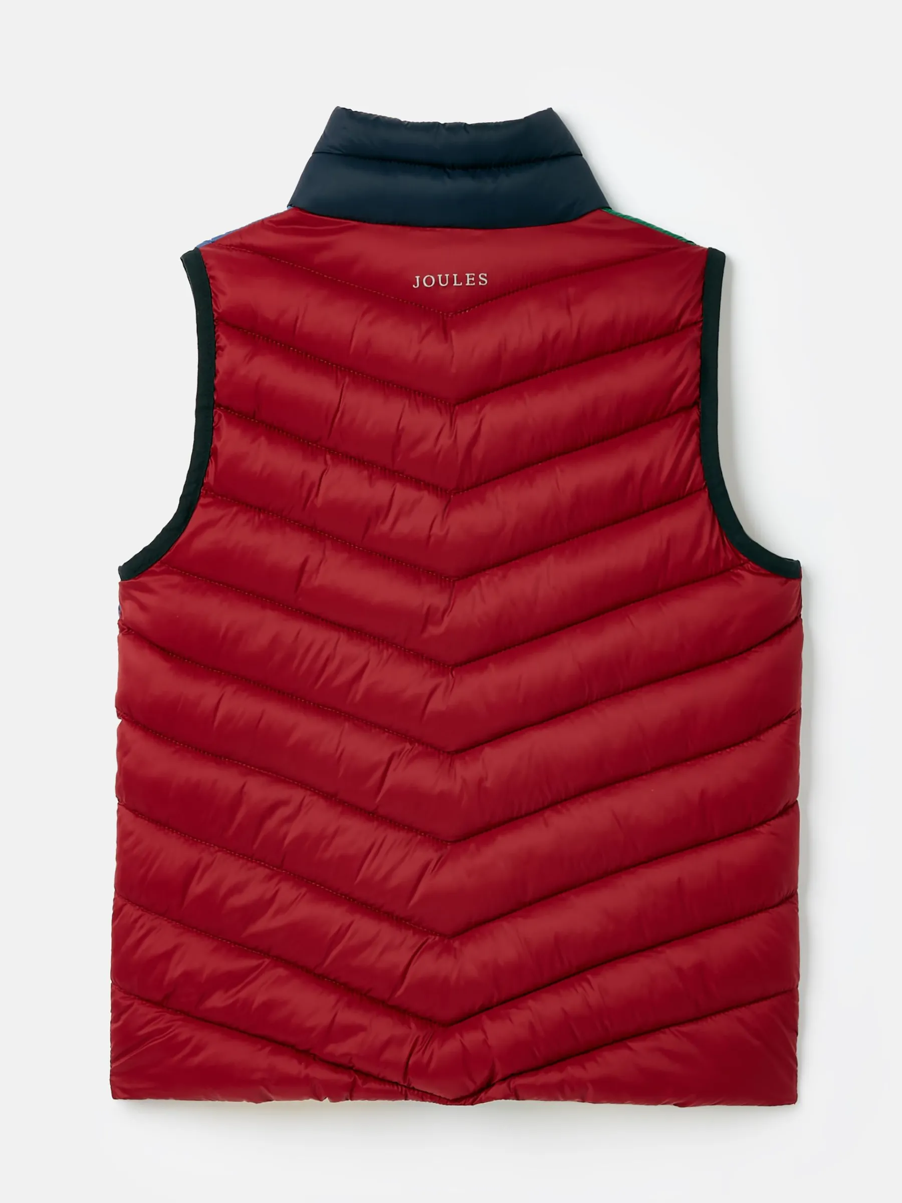Kids' Crofton Blue & Green Hotchpotch Showerproof Quilted Gilet<Joules Hot