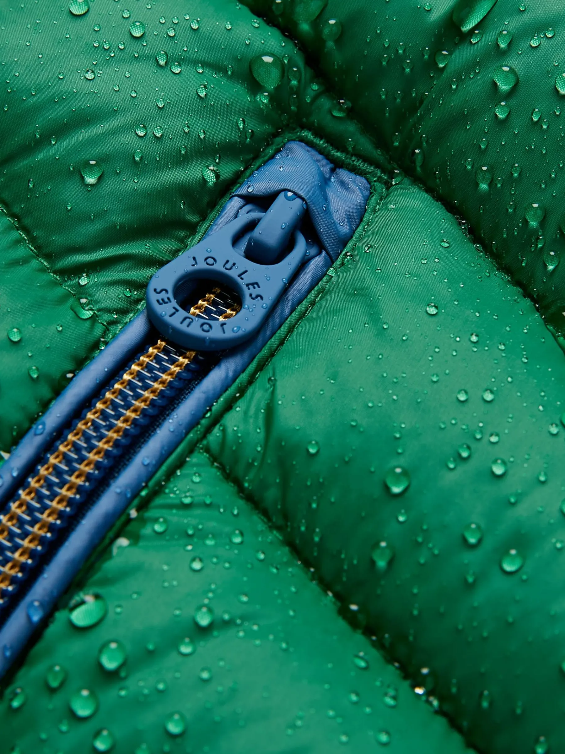 Kids' Crofton Blue & Green Hotchpotch Showerproof Quilted Gilet<Joules Hot