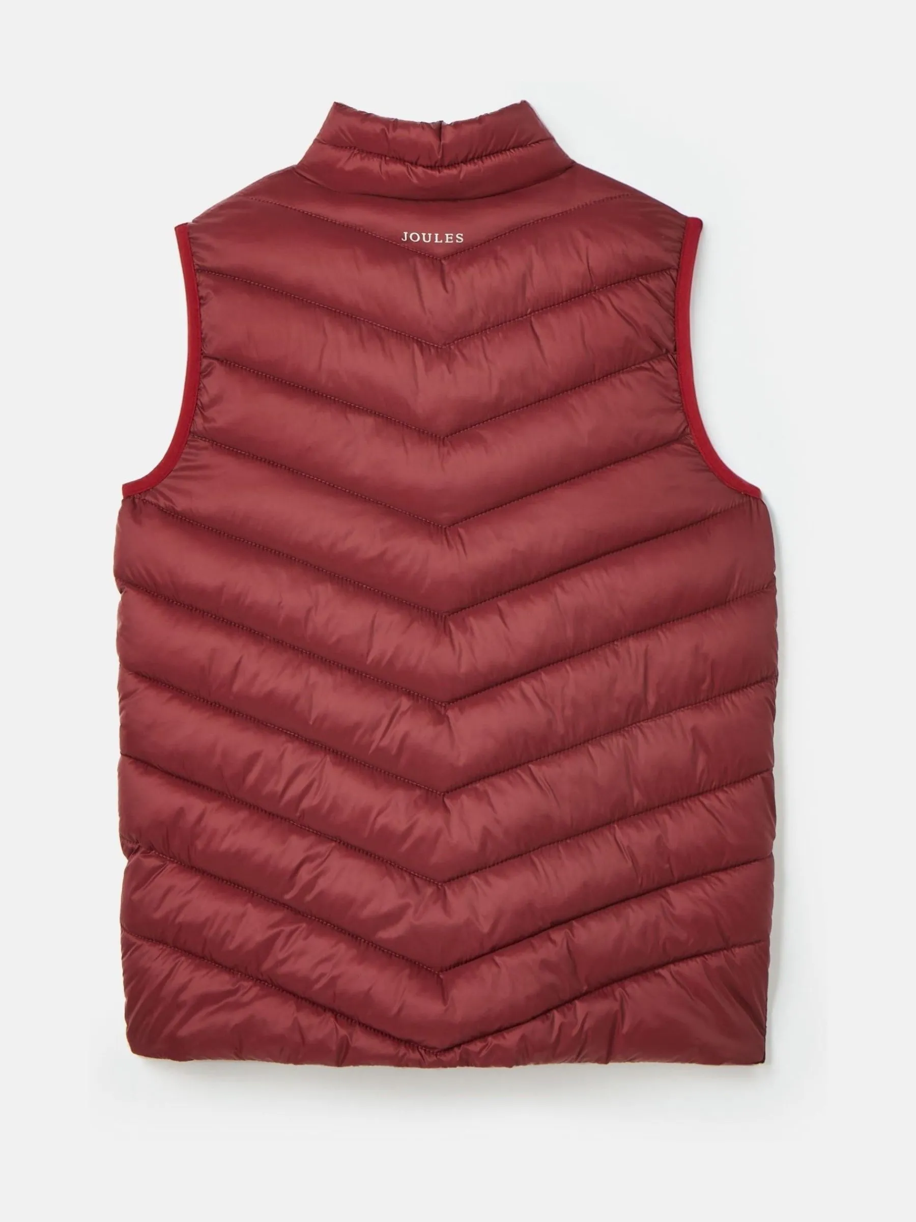 Kids' Crofton Burgundy Red Showerproof Quilted Gilet<Joules