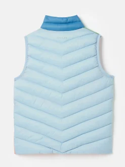 Kids' Crofton Pink Hotchpotch Showerproof Quilted Gilet<Joules Online