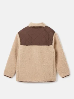 Kids' Eddington Brown & Natural Zip Through Fleece Jacket<Joules Sale