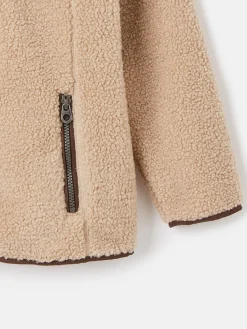 Kids' Eddington Brown & Natural Zip Through Fleece Jacket<Joules Sale