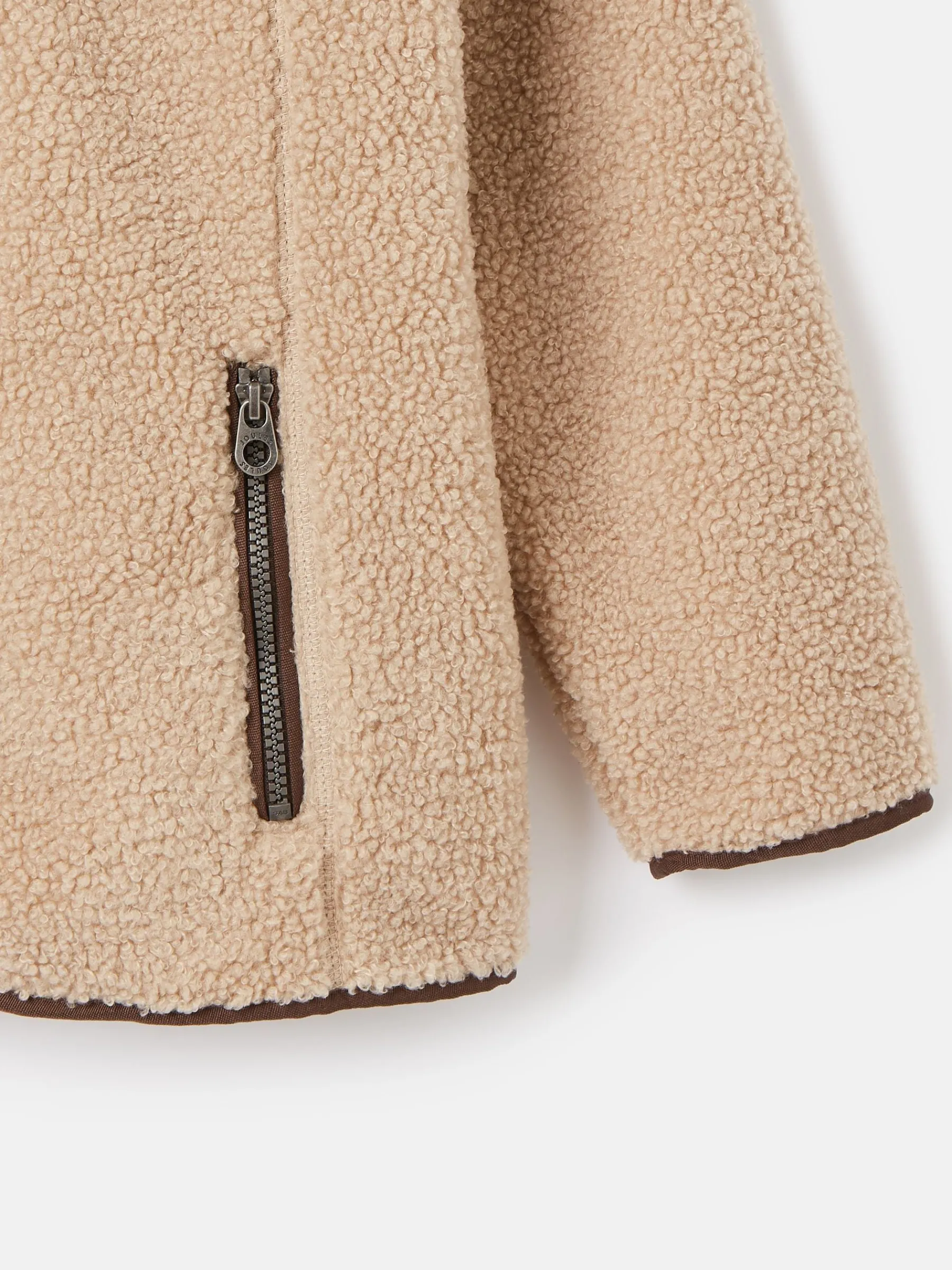 Kids' Eddington Brown & Natural Zip Through Fleece Jacket<Joules Sale