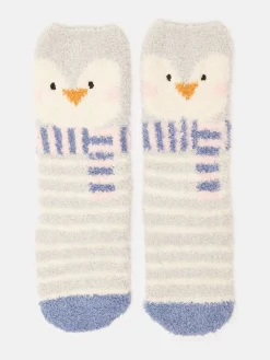 Kids' Fluffy Pale Blue Character Socks<Joules New