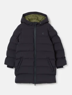 Kids' Padwell Navy Blue Waterproof Padded Coat with Hood<Joules Hot