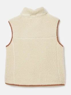 Kids' Sadie Cream & Natural Borg Fleece Gilet<Joules Hot