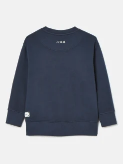 Kids' Sundaze Navy Blue Crew Neck Slogan Sweatshirt<Joules