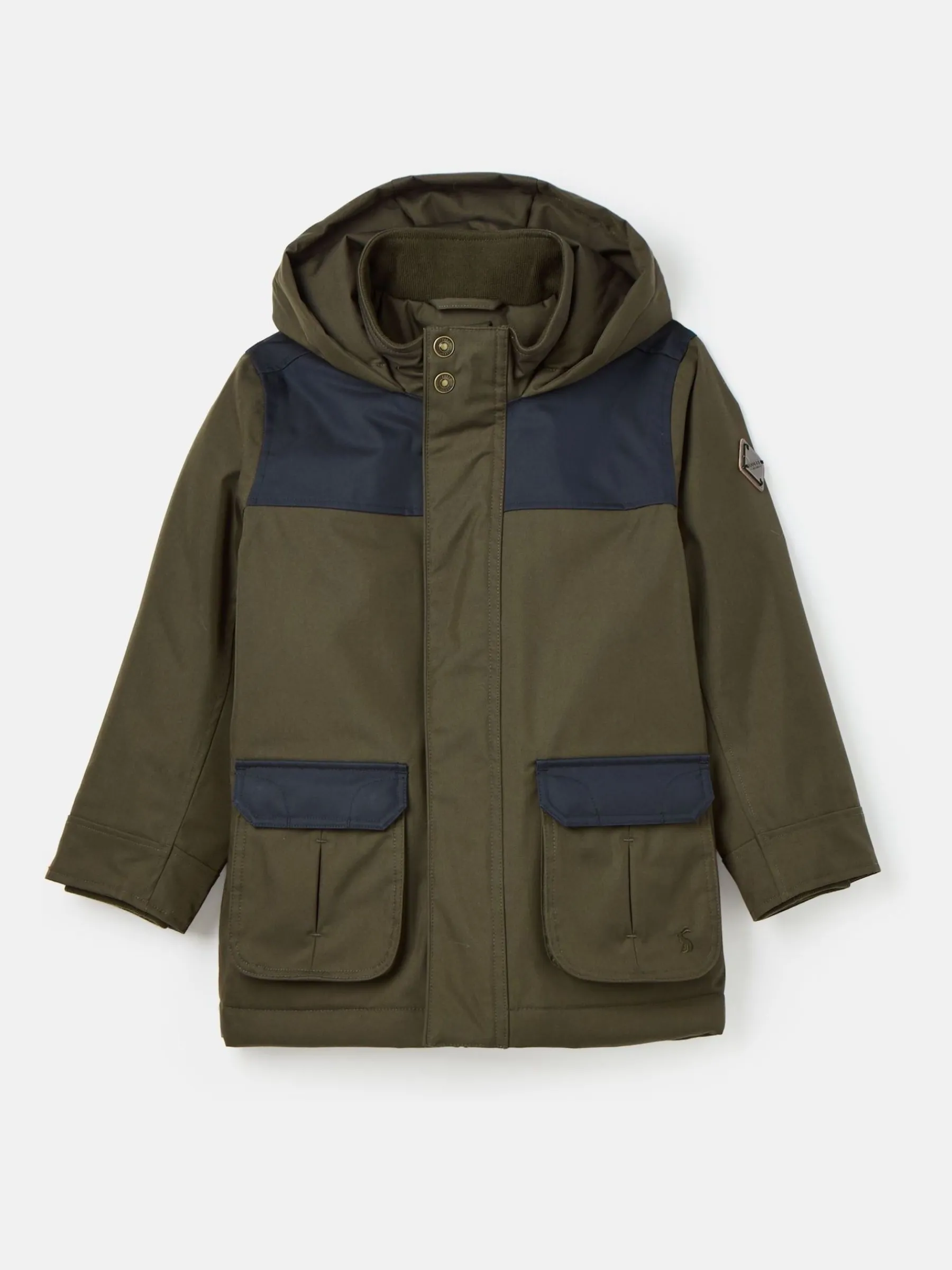 Kids' Ultimate Khaki Green Waterproof Coat with Quilted Lining<Joules Clearance