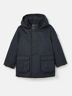 Kids' Ultimate Navy Blue Waterproof Coat with Quilted Lining<Joules Best