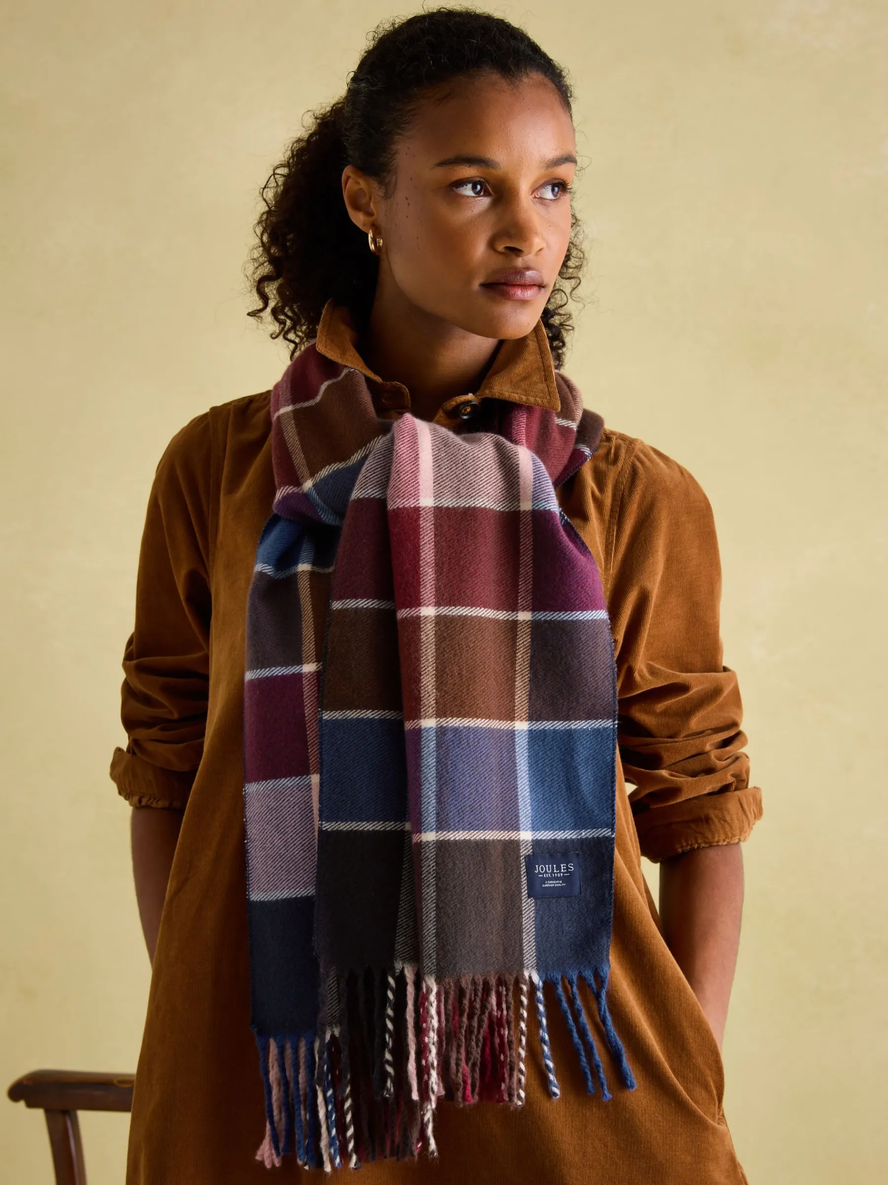 Langtree Berry & Navy Scarf<Joules Sale