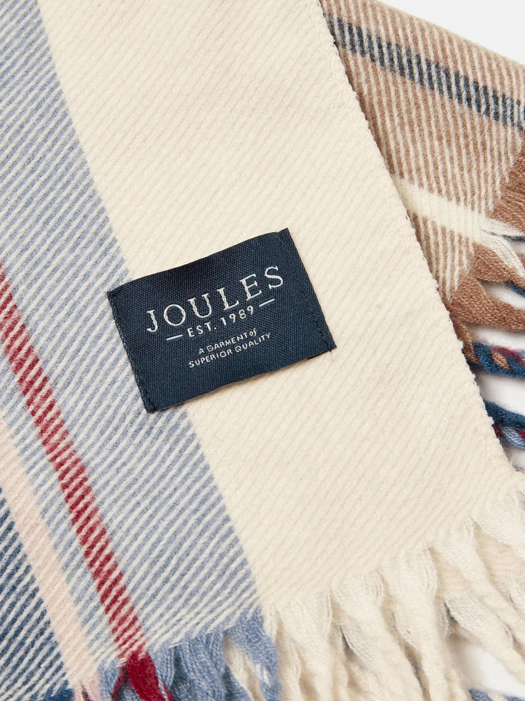 Langtree Cream & Blue Scarf<Joules Sale