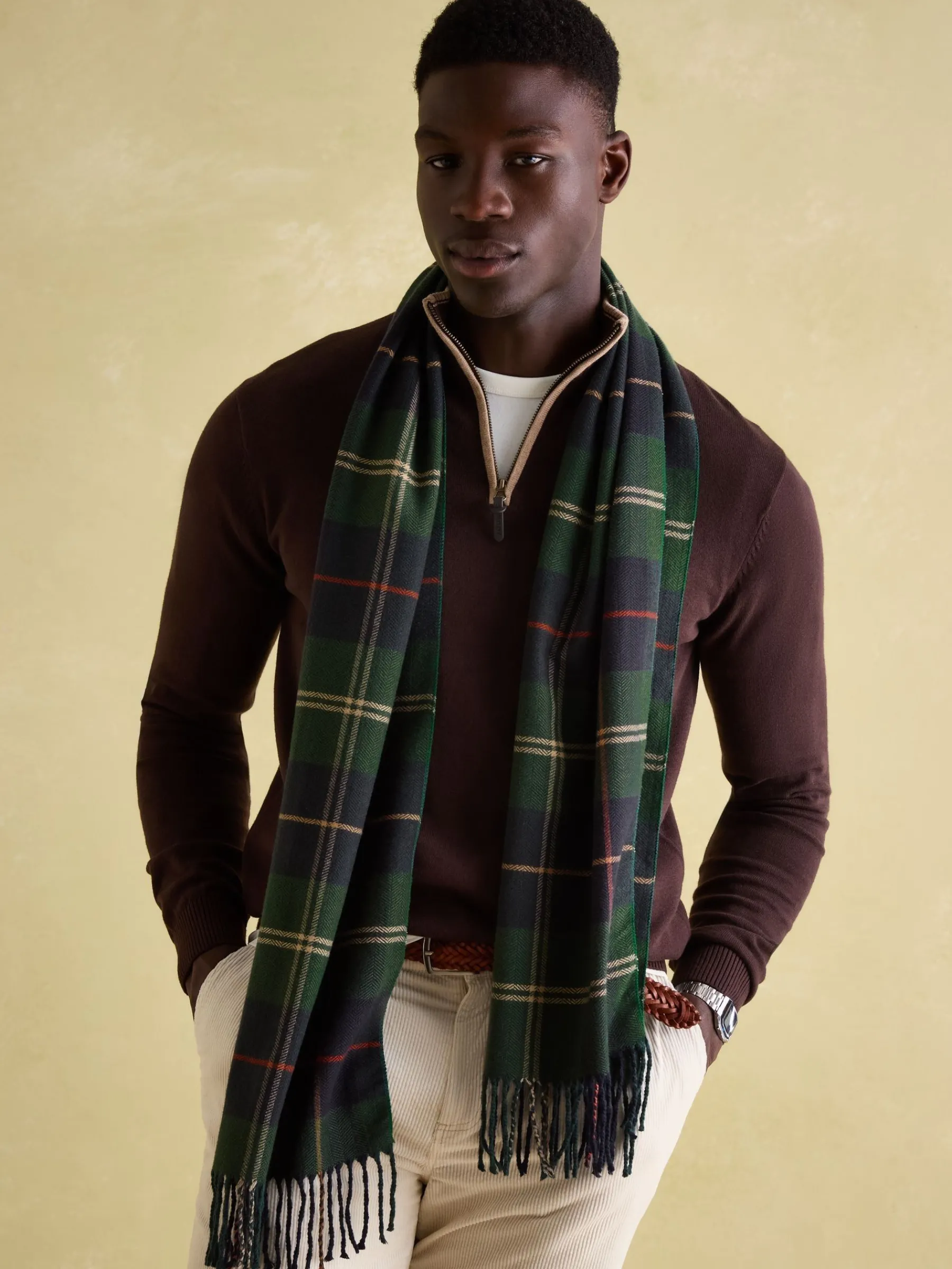 Langtree Green & Navy Scarf<Joules Online