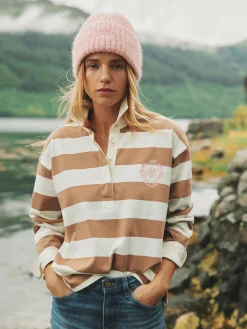 Lara Tan Brown Boxy Fit Rugby Shirt<Joules Best