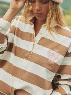Lara Tan Brown Boxy Fit Rugby Shirt<Joules Best
