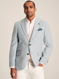 Light Blue Herringbone Texture Slim Fit Blazer<Joules Hot