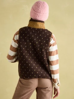 Lilah Chocolate Brown Printed Gilet<Joules