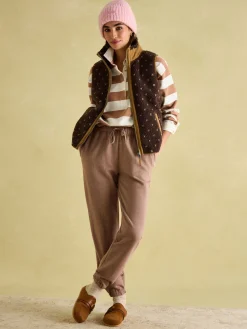 Lilah Chocolate Brown Printed Gilet<Joules