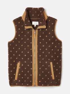 Lilah Chocolate Brown Printed Gilet<Joules
