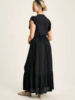 Lillia Navy Blue Tie Waist Tiered Dress<Joules Outlet