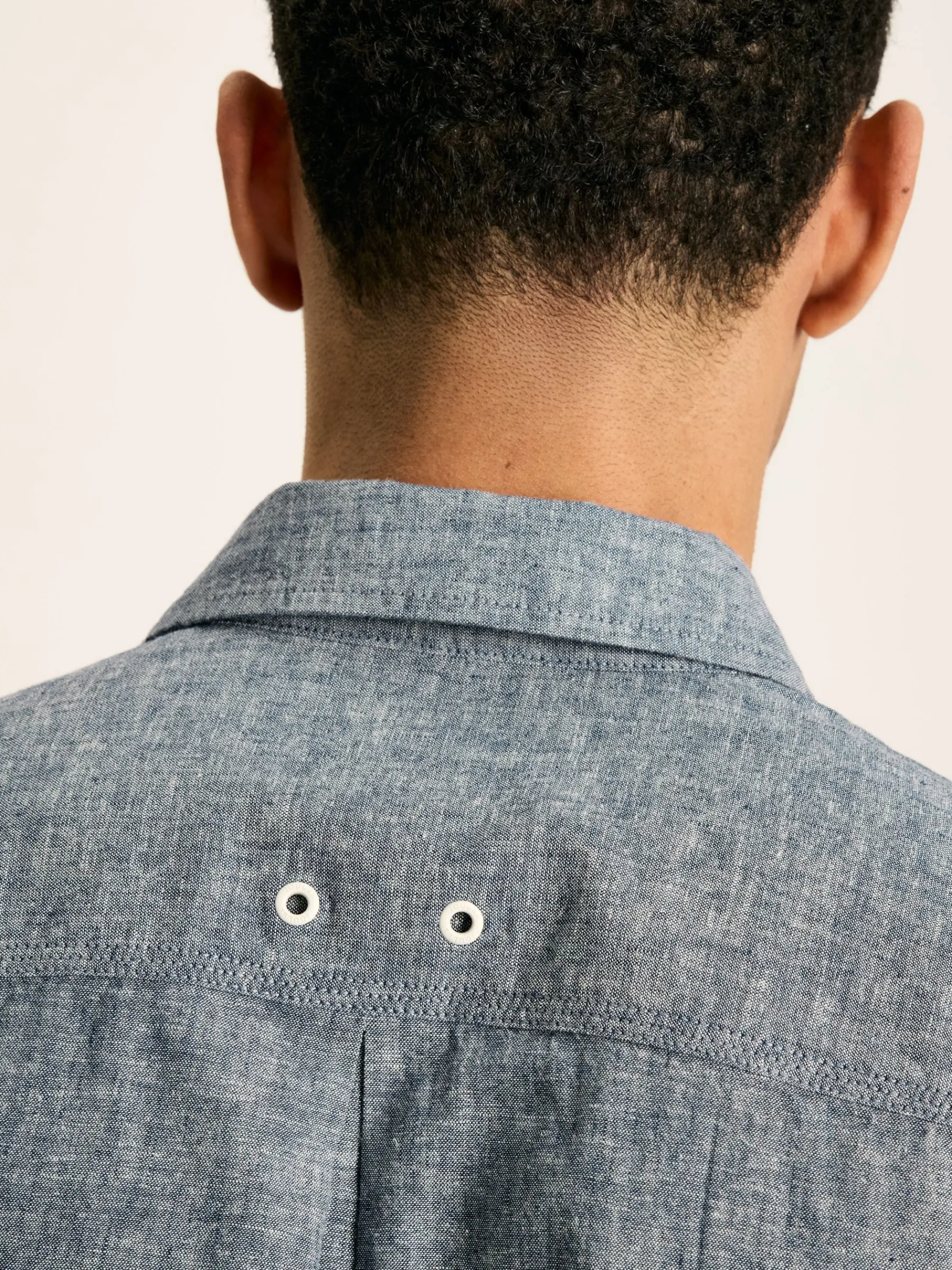 Linen Blend Plain Short Sleeve Shirt<Joules New