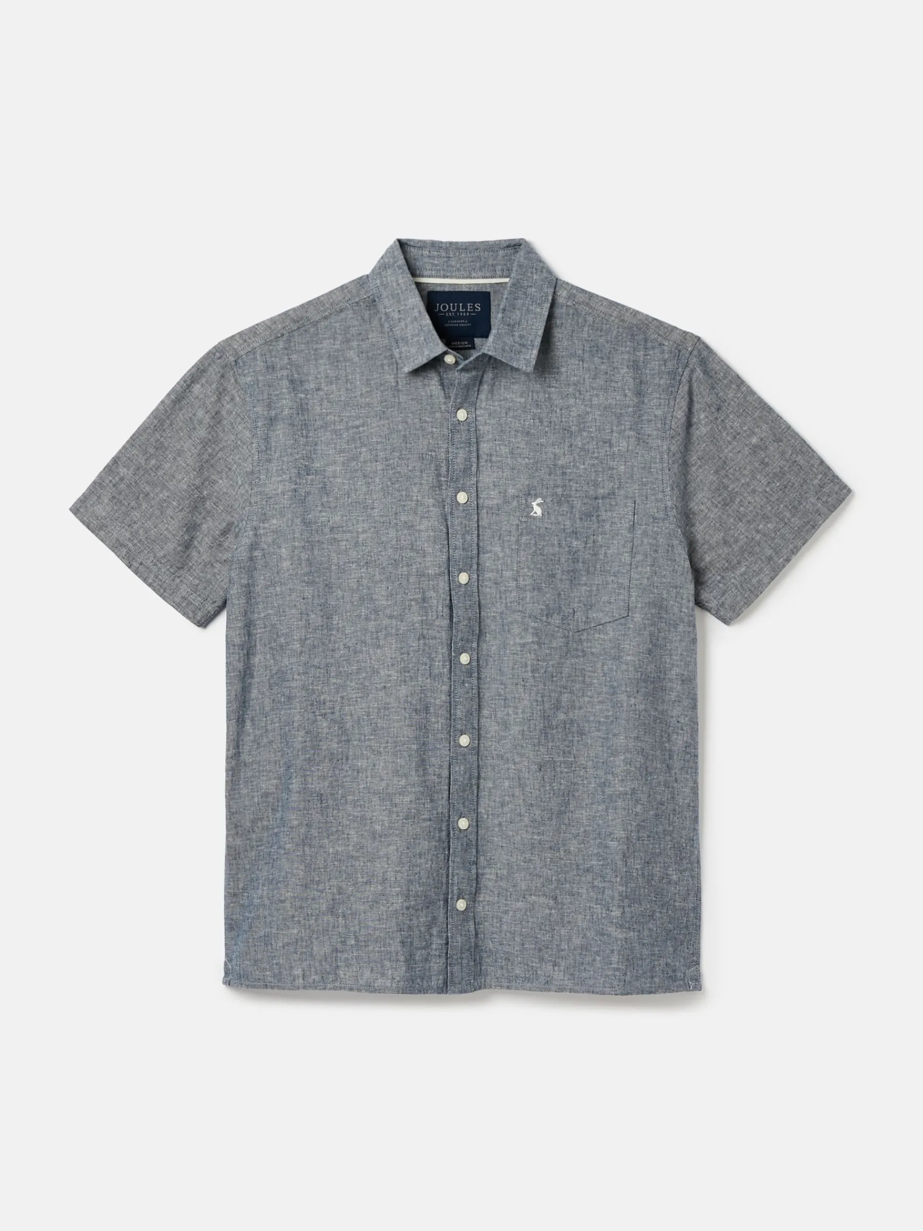 Linen Blend Plain Short Sleeve Shirt<Joules New