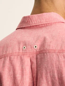 Linen Blend Plain Short Sleeve Shirt<Joules Best