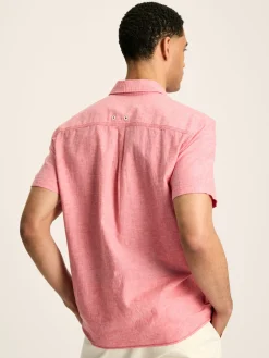Linen Blend Plain Short Sleeve Shirt<Joules Best