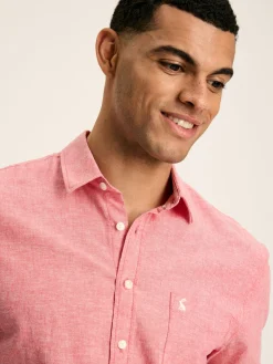 Linen Blend Plain Short Sleeve Shirt<Joules Best