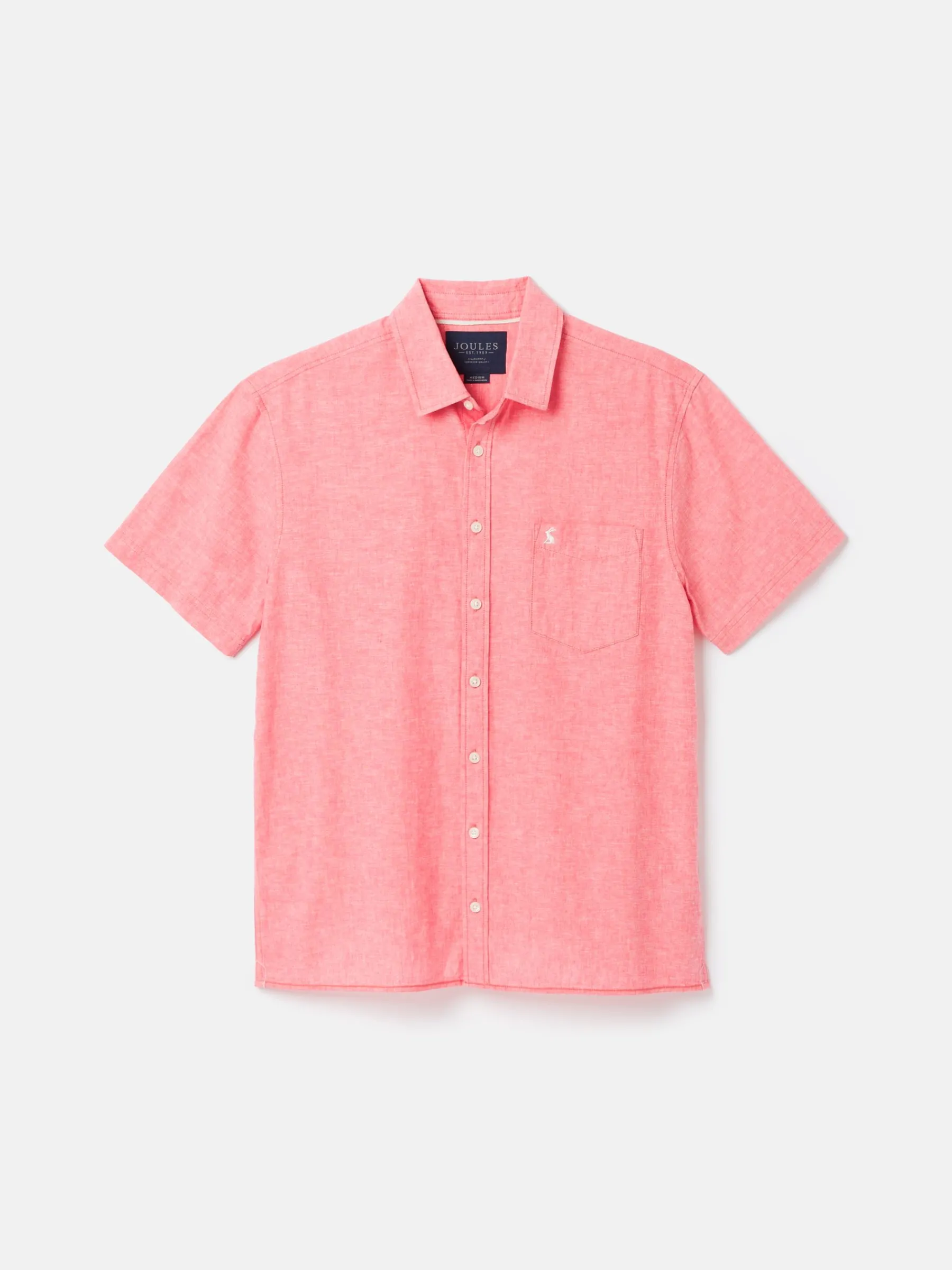 Linen Blend Plain Short Sleeve Shirt<Joules Best