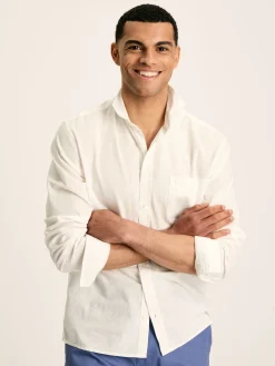 Linen Blend Plain Long Sleeve Shirt<Joules Clearance